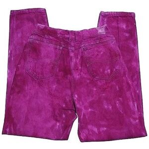 90s Vintage Lee Acid Wash Mom‎ Jeans Women 12 Med Purple High Rise Tapered Leg